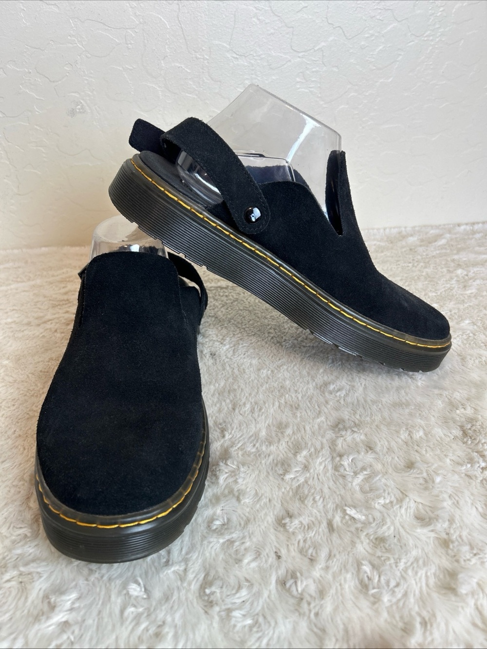 Dr. Martens Carlson Black Suede Slingback Mule Shoes Women’s US 10 NEW